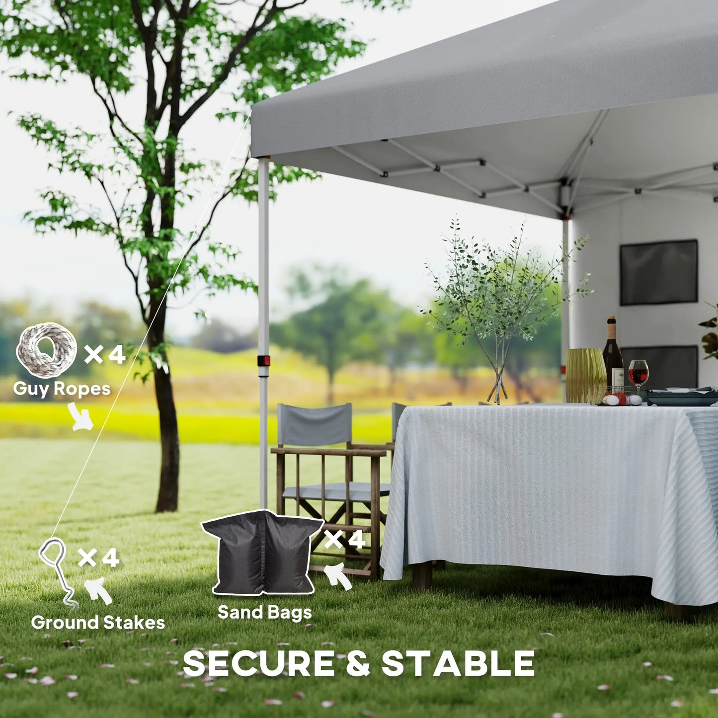 10' x 10' Pop Up Canopy Tent, Adjustable Height, Light Grey Pop Up Canopies at Gallery Canada