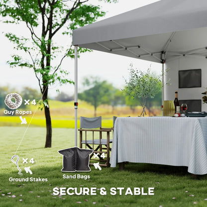 10' x 10' Pop Up Canopy Tent, Adjustable Height, Light Grey Pop Up Canopies at Gallery Canada