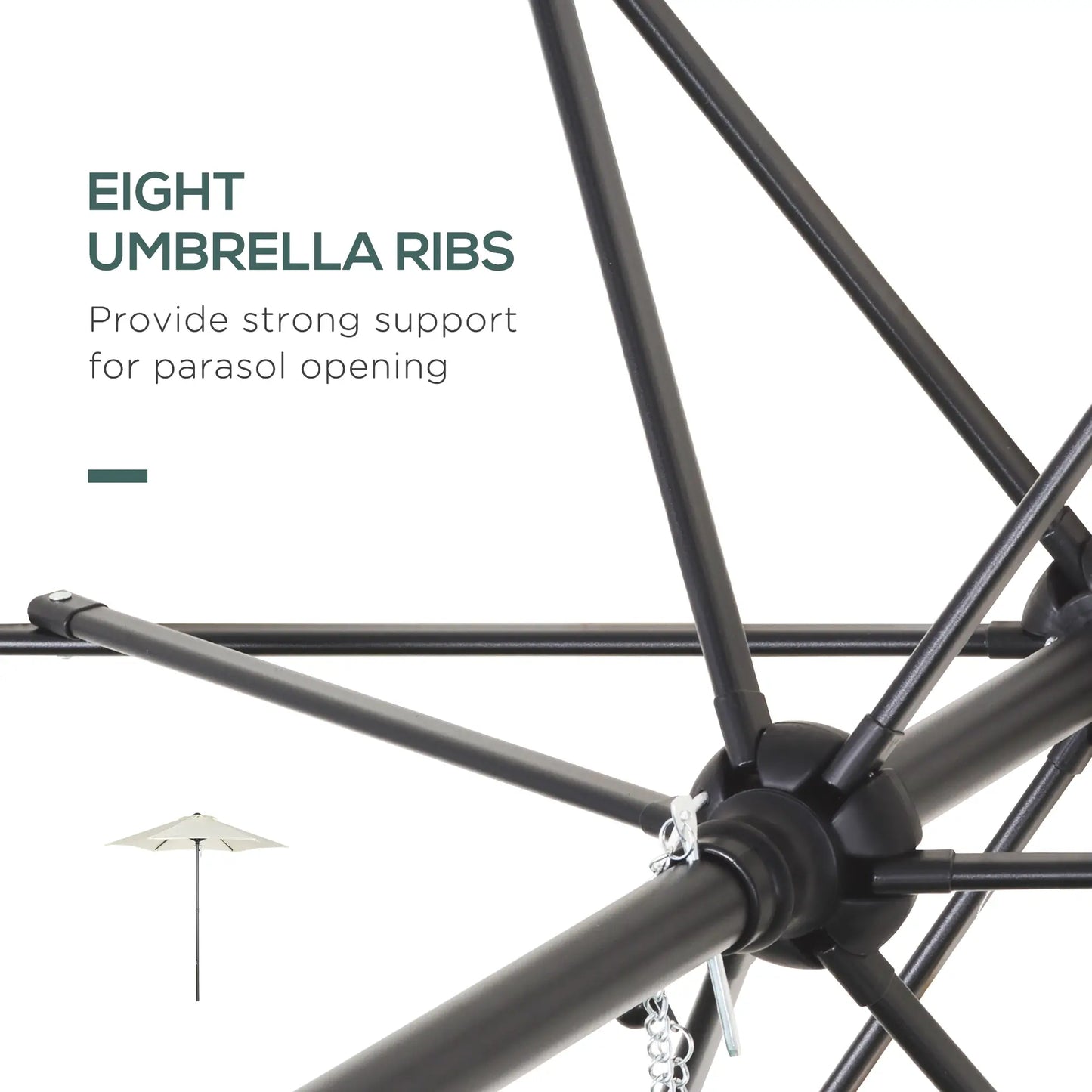6.6FT Patio Umbrella, 6 Ribs, Cream White Sun Umbrellas at Gallery Canada