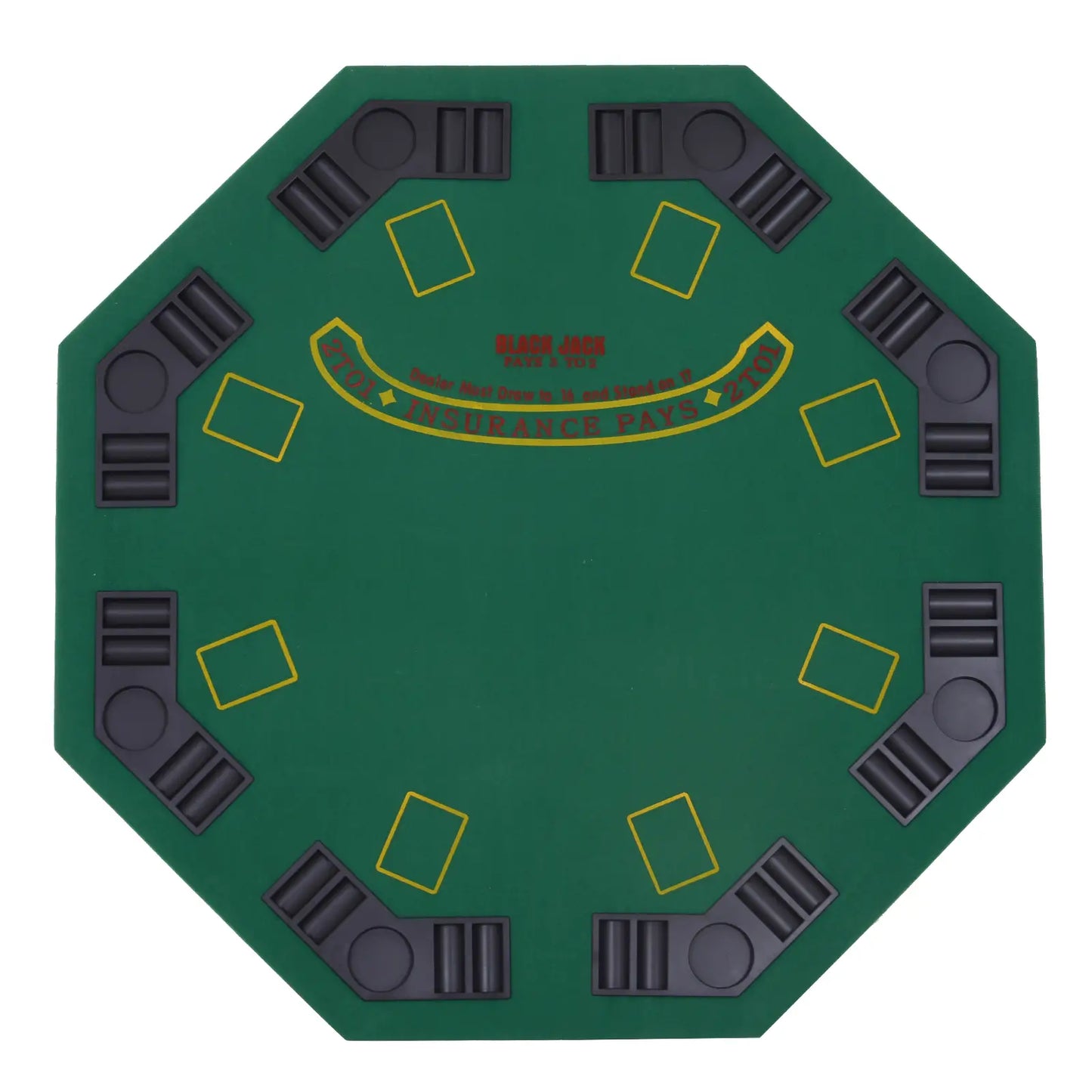 47" Folding Poker Table, Octagon Blackjack Table for 8, Green Game Tables at Gallery Canada