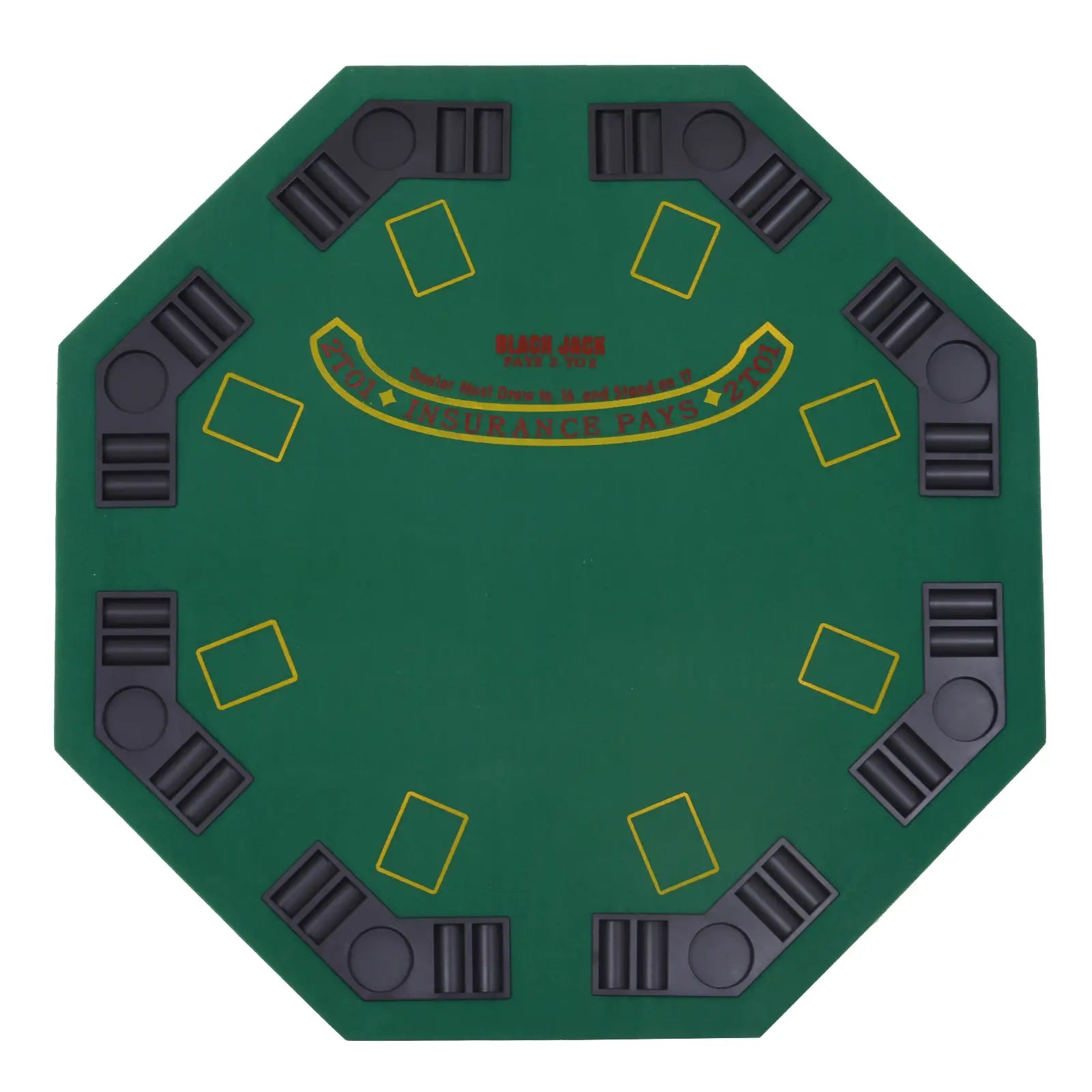47" Folding Poker Table, Octagon Blackjack Table for 8, Green Game Tables at Gallery Canada