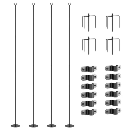 4 Pack 10' Steel String Light Poles, for Patio, Backyard, Black Lighting & Ceiling Fans at Gallery Canada