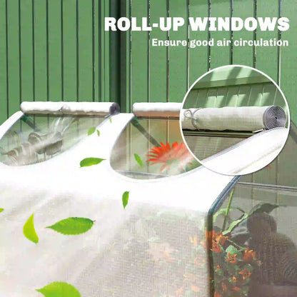 Mini Tunnel Greenhouse, 47" x 24" x 24", Steel Frame PE Cover, White Mini Greenhouses at Gallery Canada