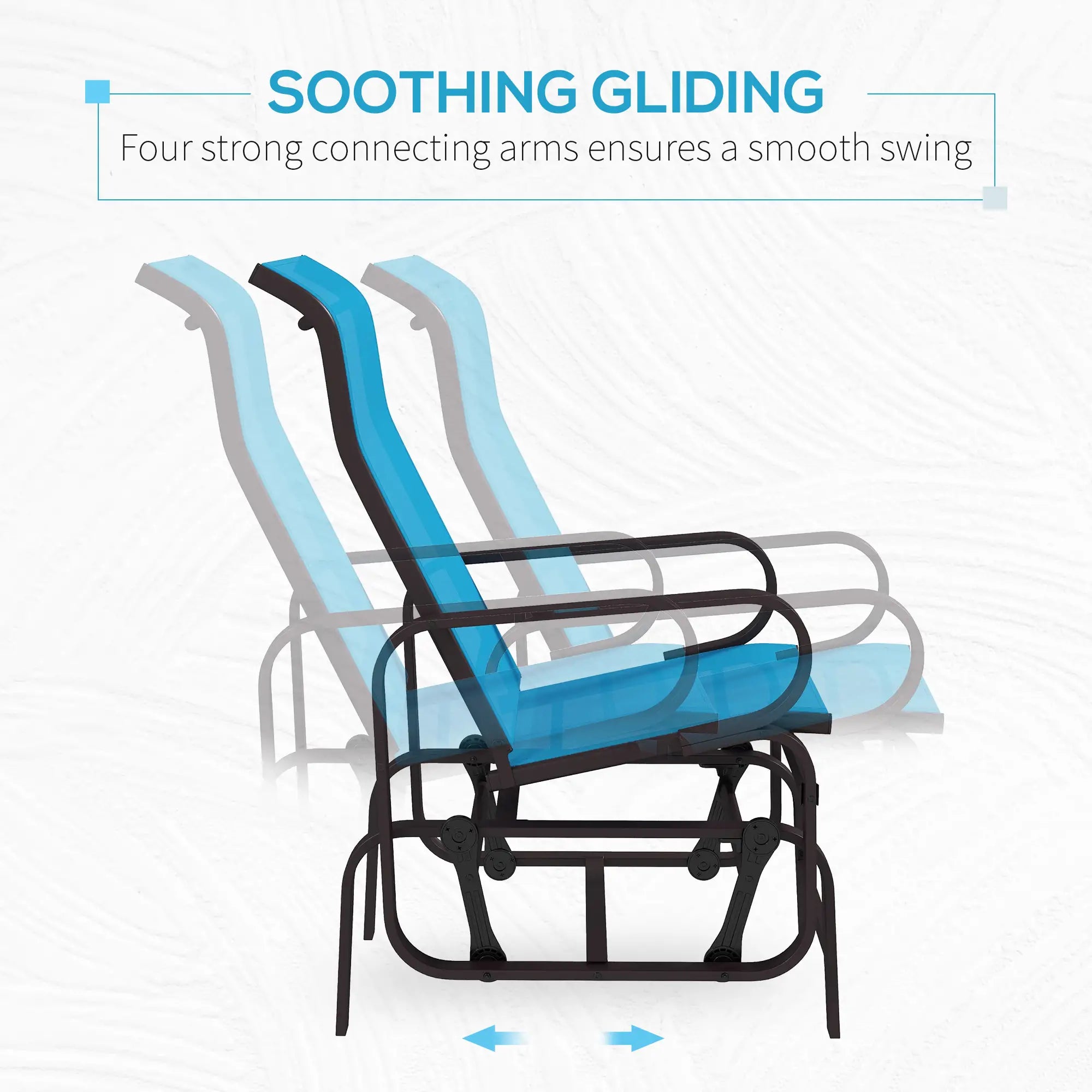 Patio Glider with Mesh Fabric, Outdoor Rocking Chair, Blue Outdoor Gliders at Gallery Canada