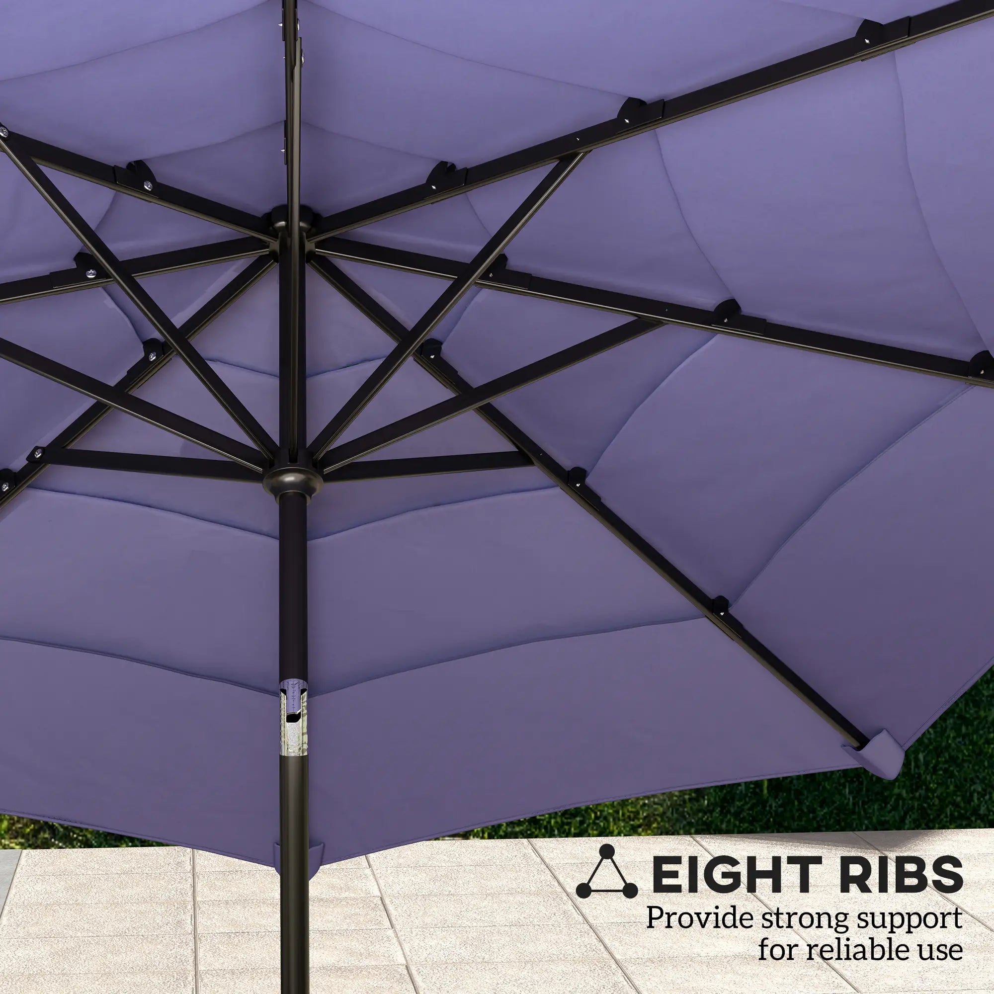 10.7FT Patio Umbrella, 8 Ribs, Crank, Push Button Tilt, Purple Sun Umbrellas at Gallery Canada