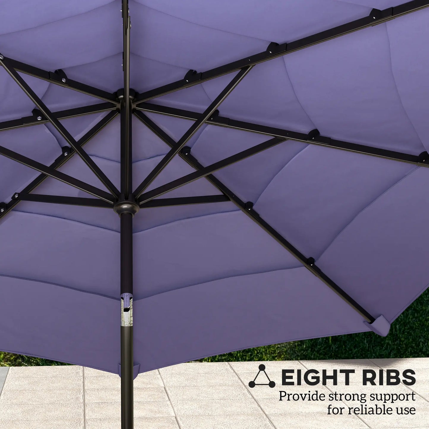 10.7FT Patio Umbrella, 8 Ribs, Crank, Push Button Tilt, Purple Sun Umbrellas at Gallery Canada