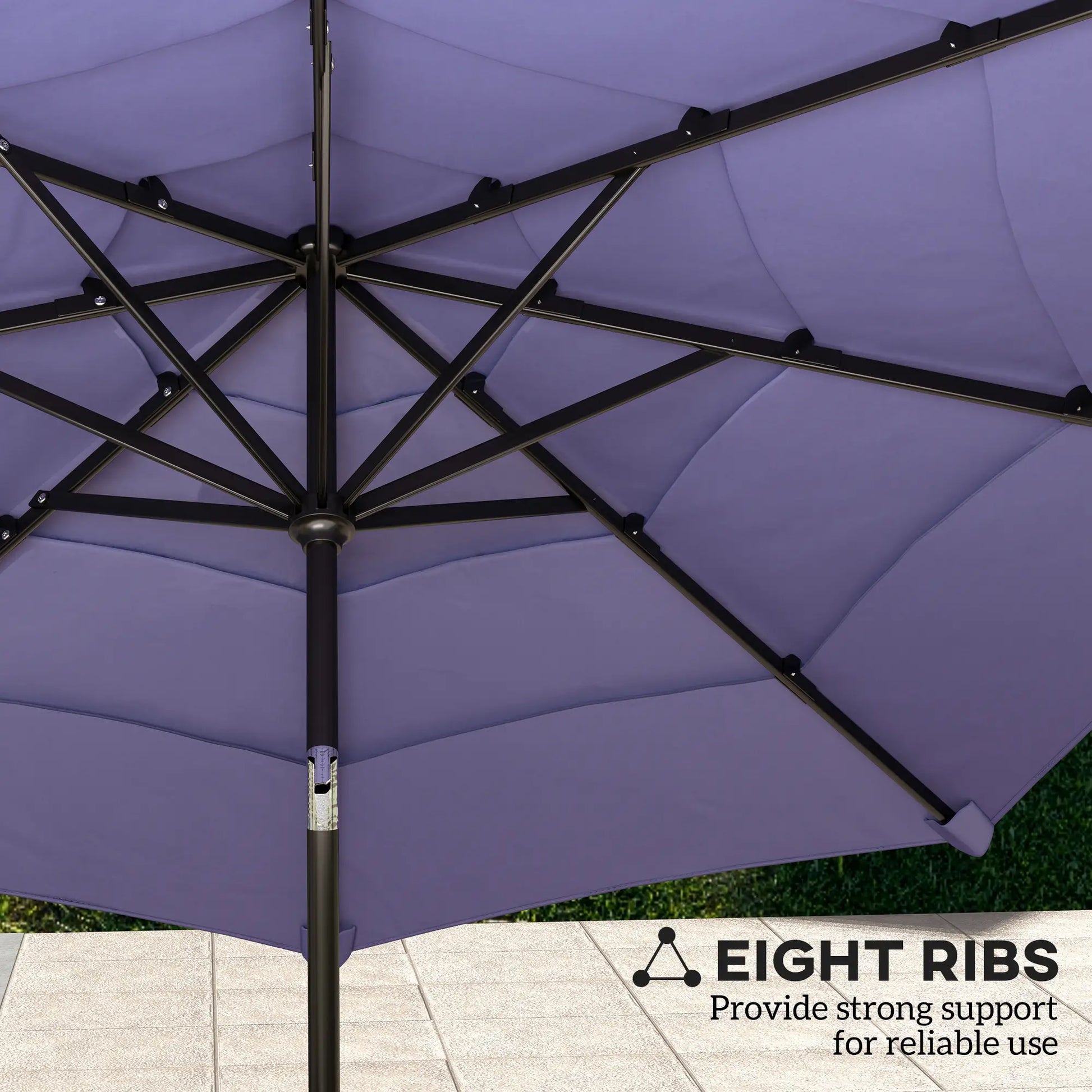 10.7FT Patio Umbrella, 8 Ribs, Crank, Push Button Tilt, Purple Sun Umbrellas at Gallery Canada