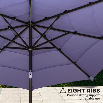 10.7FT Patio Umbrella, 8 Ribs, Crank, Push Button Tilt, Purple Sun Umbrellas at Gallery Canada