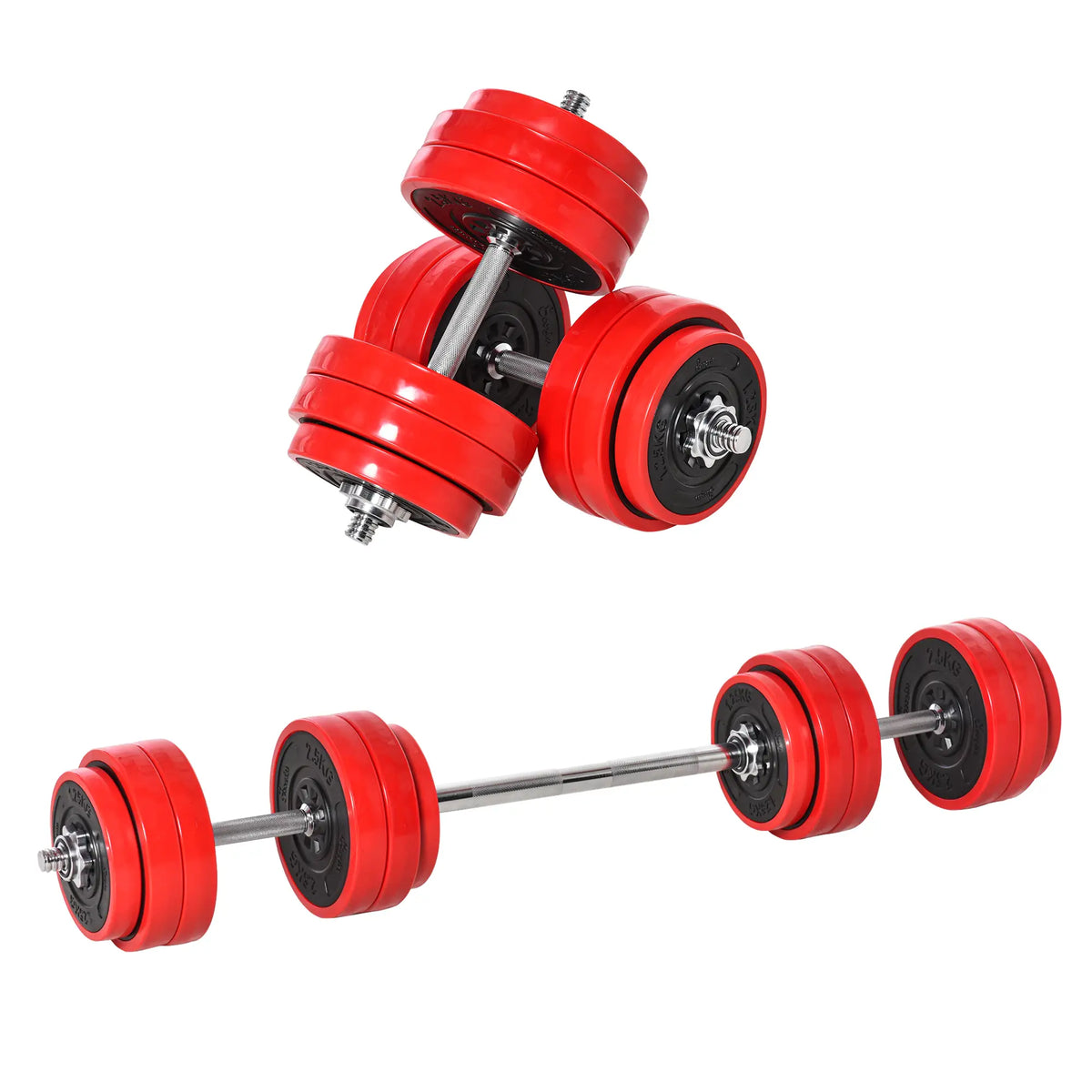 66lbs 2-In-1 Dumbbell, Barbell Adjustable Set, Strength Exercise Dumbbells & Barbells at Gallery Canada