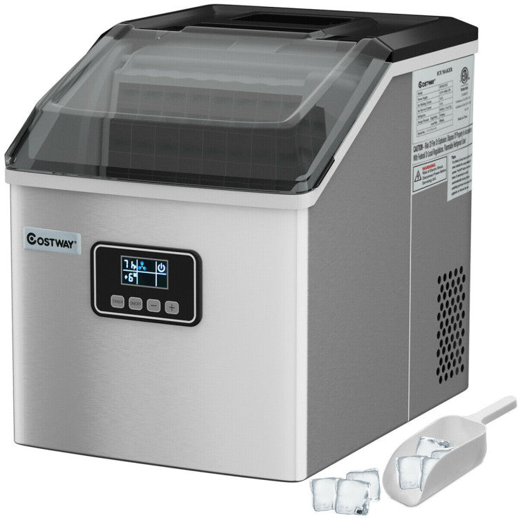 48 lbs Stainless Self-Clean Ice Maker with LCD Display Panel Ice Makers at Gallery Canada
