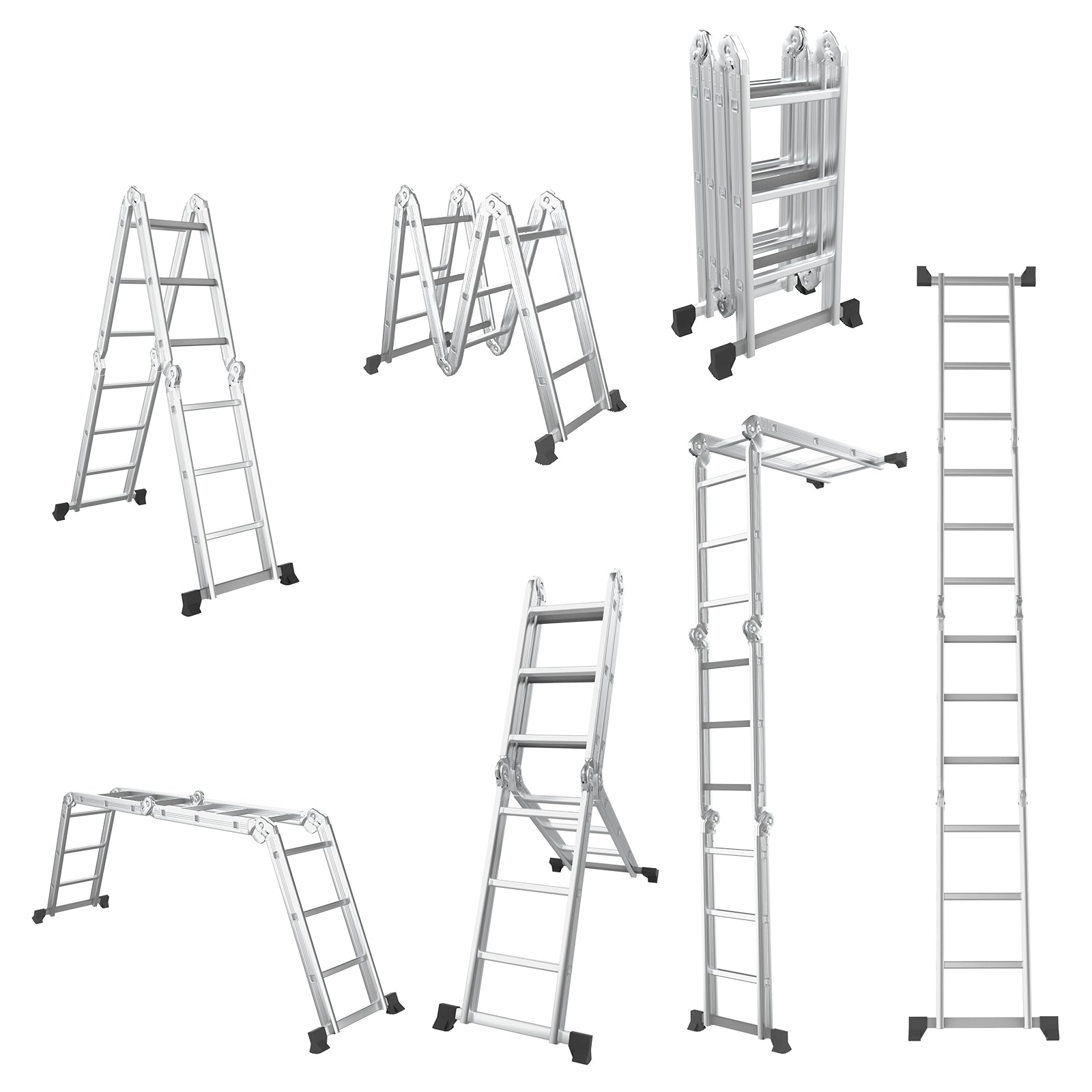 7-in-1 Folding Aluminum Step Ladder with Anti-Skid Pedal Garages at Gallery Canada