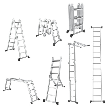 7-in-1 Folding Aluminum Step Ladder with Anti-Skid Pedal Garages at Gallery Canada