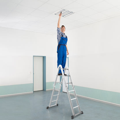 7-in-1 Folding Aluminum Step Ladder with Anti-Skid Pedal Garages at Gallery Canada