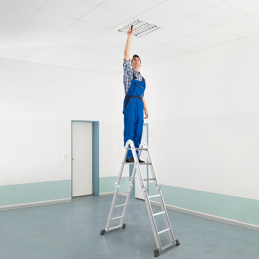 7-in-1 Folding Aluminum Step Ladder with Anti-Skid Pedal Garages Options at Gallery Canada