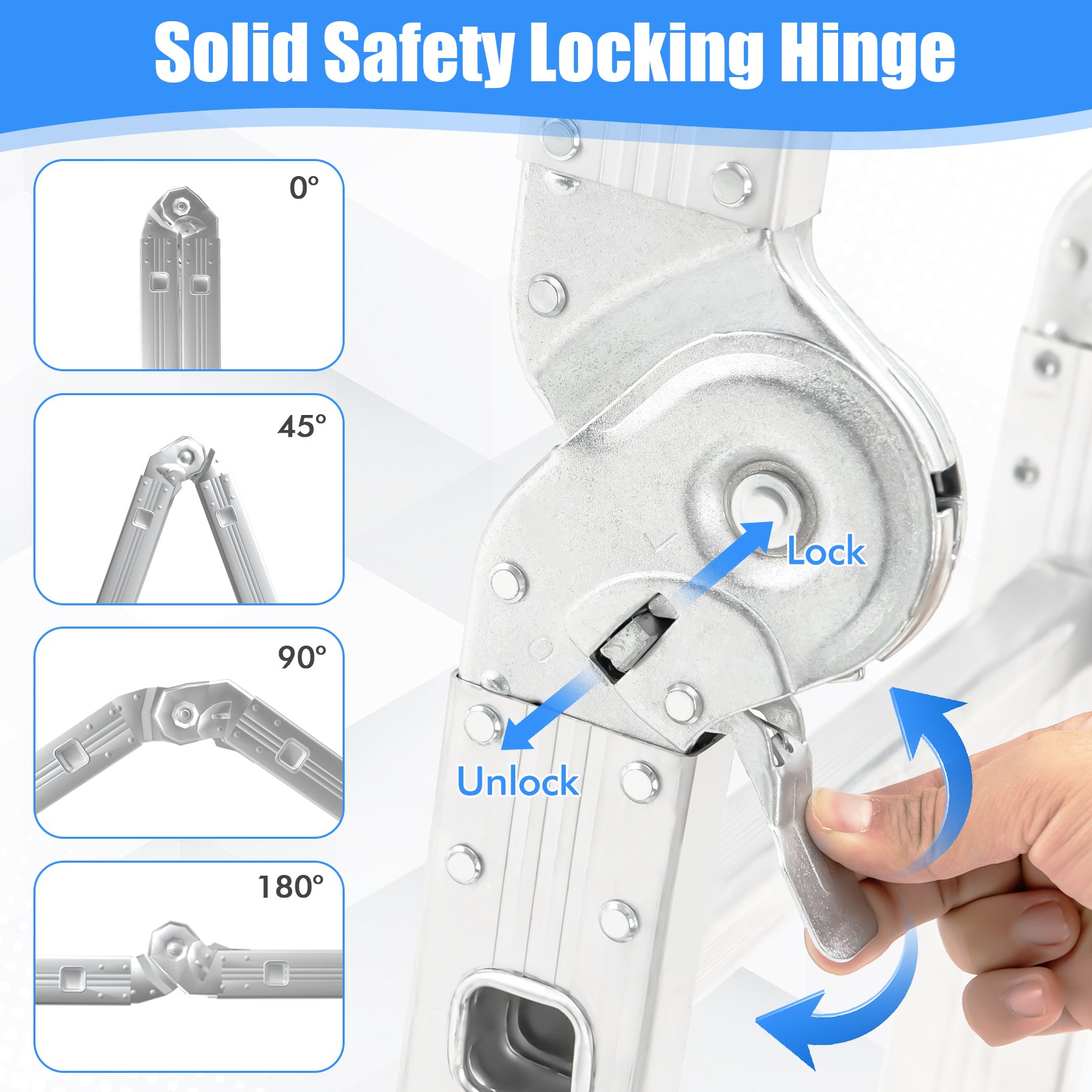 7-in-1 Folding Aluminum Step Ladder with Anti-Skid Pedal Garages at Gallery Canada