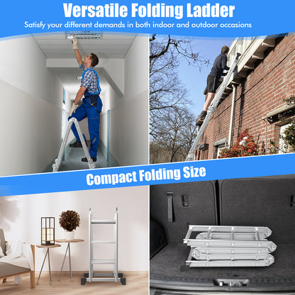 7-in-1 Folding Aluminum Step Ladder with Anti-Skid Pedal Garages at Gallery Canada