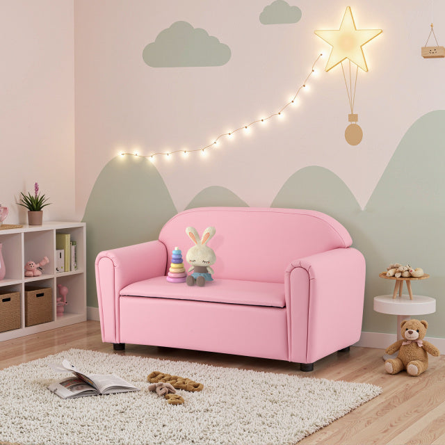 Kids Sofa Armrest Chair with Storage Function, Pink Kids Chairs & Seating at Gallery Canada