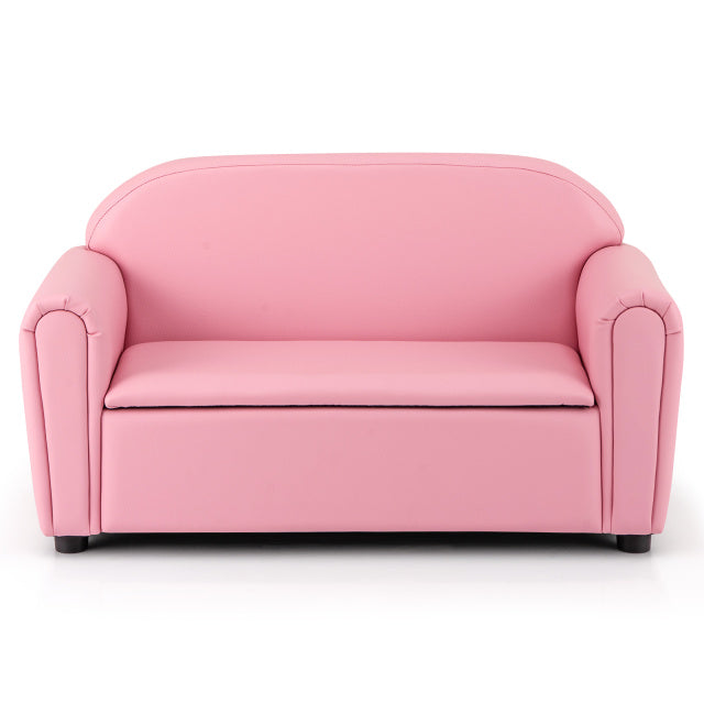 Kids Sofa Armrest Chair with Storage Function, Pink Kids Chairs & Seating Pink at Gallery Canada