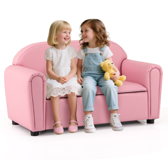 Kids Sofa Armrest Chair with Storage Function, Pink Kids Chairs & Seating at Gallery Canada