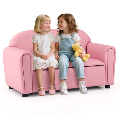 Kids Sofa Armrest Chair with Storage Function, Pink Kids Chairs & Seating at Gallery Canada
