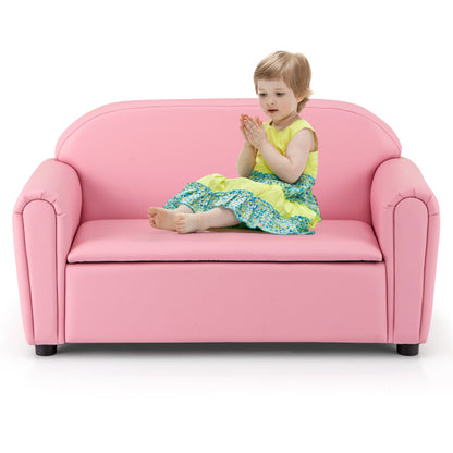 Kids Sofa Armrest Chair with Storage Function, Pink Kids Chairs & Seating at Gallery Canada