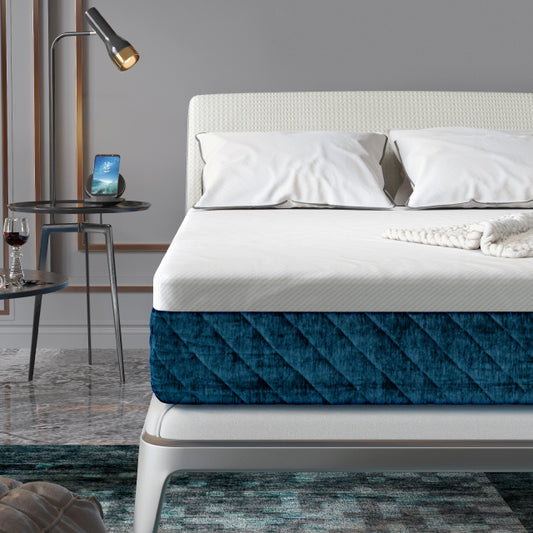 10 Inch Mattress with Jacquard Fabric Cover in a Box-Queen Size, White Mattresses White at Gallery Canada