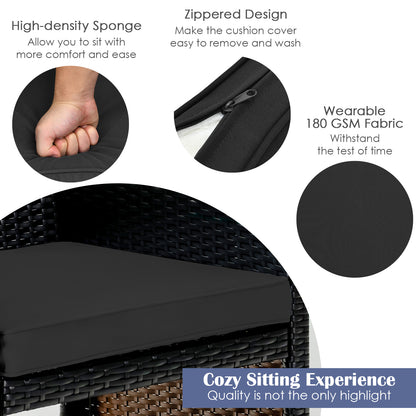 4 Pieces Patio Rattan Cushioned Furniture Set with Coffee Table, Black Patio Furniture Sets at Gallery Canada