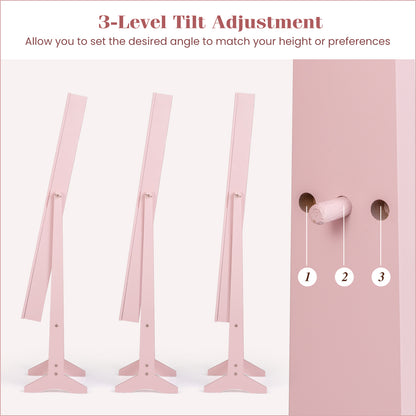 Mirrored Standing Jewelry Cabinet Storage Box, Pink Jewelry Armoires at Gallery Canada