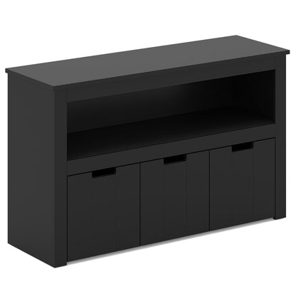Kid Toy Storage Cabinet 3 Drawer Chest with Wheels Large Storage Cube Shelf, Black Kids Storage at Gallery Canada