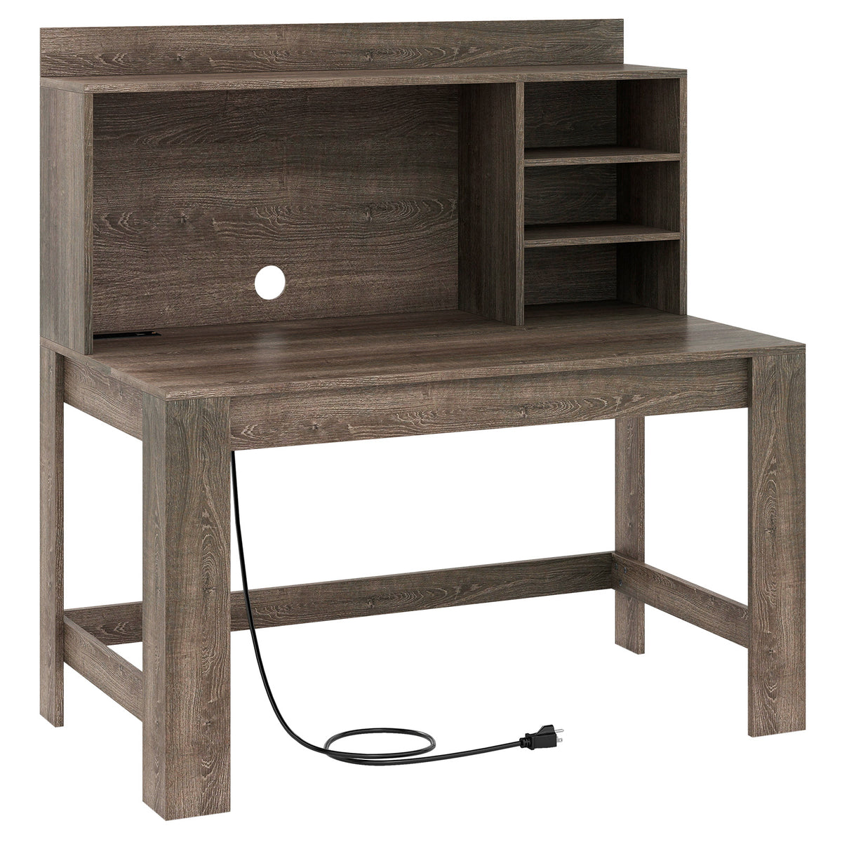 Modern Computer Desk With Hutch, Storage Shelves, Oak Computer Desks at Gallery Canada