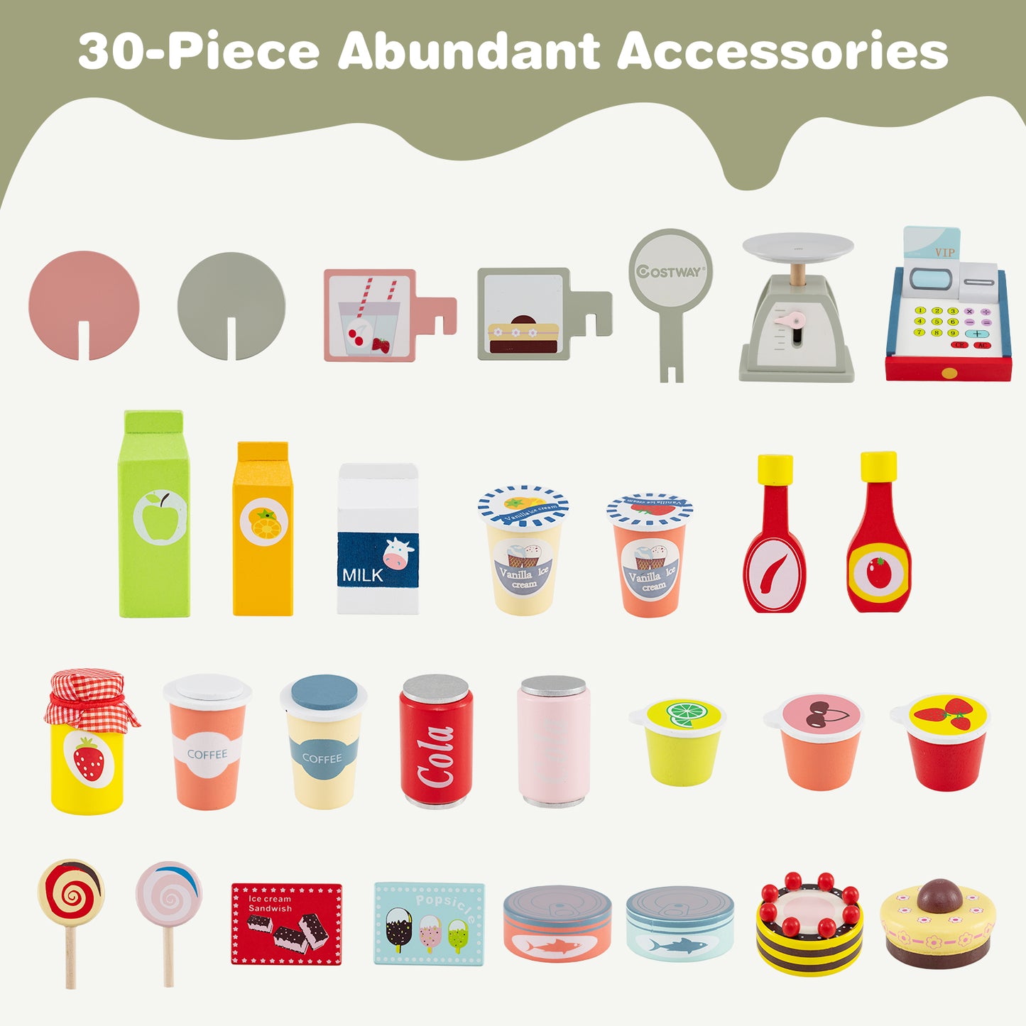 Toy Cart Play Set with POS Machine and Lovely Scale, Green Pretend Toys at Gallery Canada