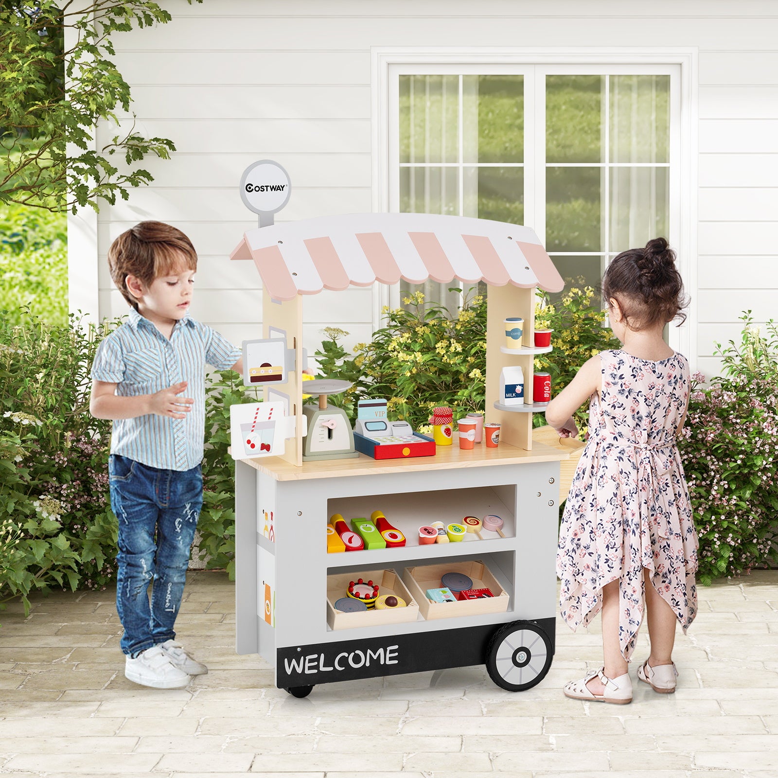 Toy Cart Play Set with POS Machine and Lovely Scale, Gray Pretend Toys at Gallery Canada