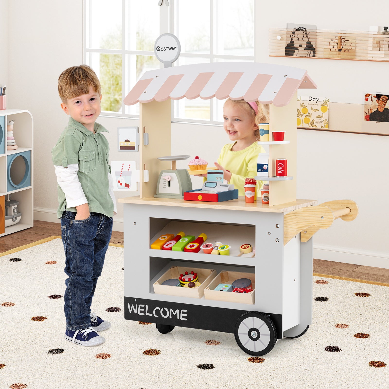 Toy Cart Play Set with POS Machine and Lovely Scale, Gray Pretend Toys at Gallery Canada