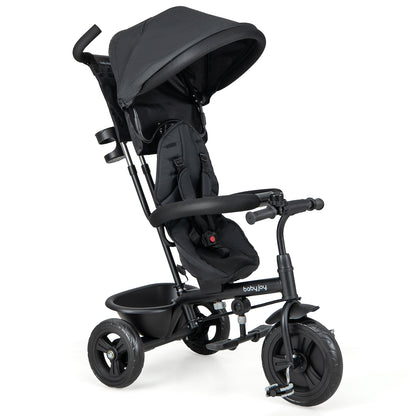 4-In-1 Baby Trike With Removable Canopy, Adjustable Push Handle, Gray Baby Strollers at Gallery Canada