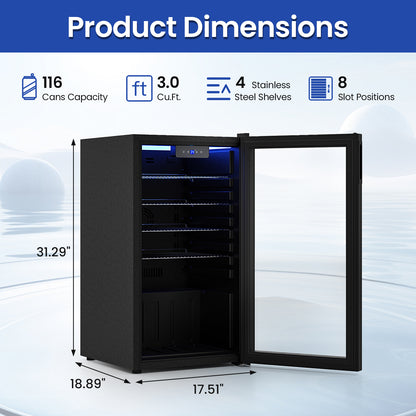 Beverage Refrigerator Cooler, Glass Door, Black Wine & Beverage Coolers at Gallery Canada