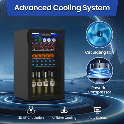 Beverage Refrigerator Cooler, Glass Door, Black Wine & Beverage Coolers at Gallery Canada