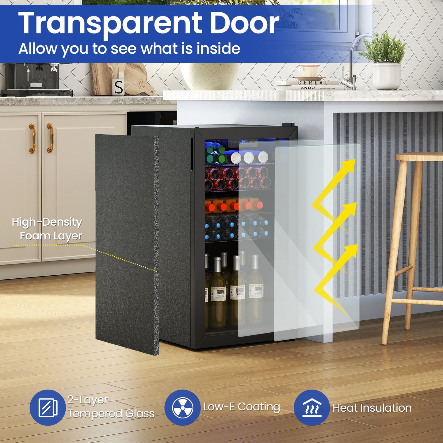 Beverage Refrigerator Cooler, Glass Door, Black Wine & Beverage Coolers at Gallery Canada