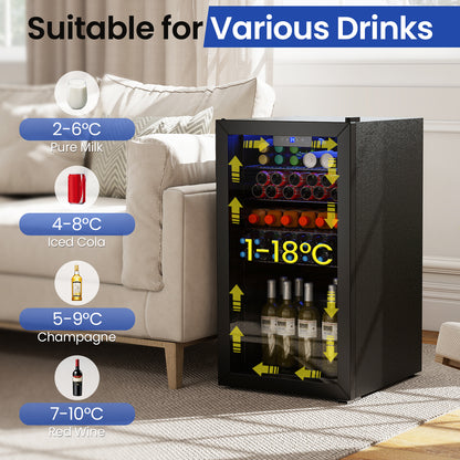 Beverage Refrigerator Cooler, Glass Door, Black Wine & Beverage Coolers at Gallery Canada