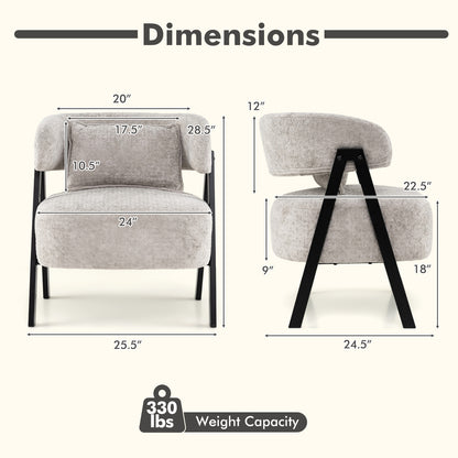 Faux Rabbit Fur Barrel Accent Chair, Gray Accent Chairs at Gallery Canada