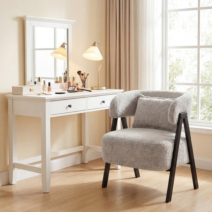 Faux Rabbit Fur Barrel Accent Chair, Gray Accent Chairs at Gallery Canada
