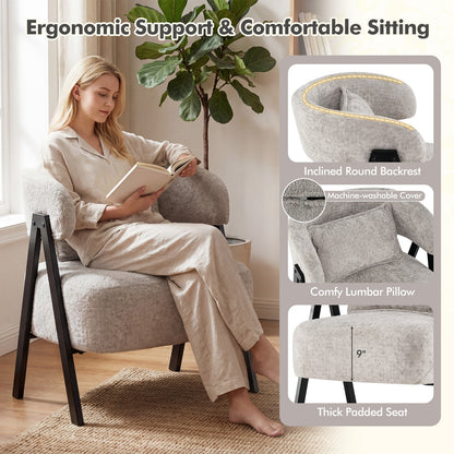 Faux Rabbit Fur Barrel Accent Chair, Gray Accent Chairs at Gallery Canada