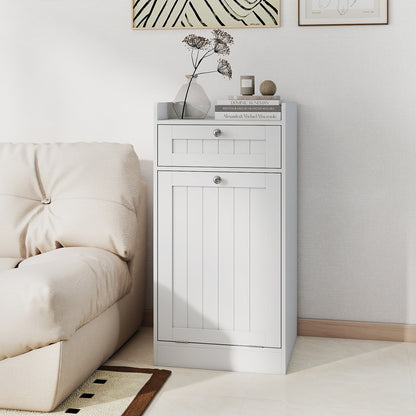 Laundry Hamper Cabinet With Drawer, Tilt-Out Design, White Laundry Baskets at Gallery Canada