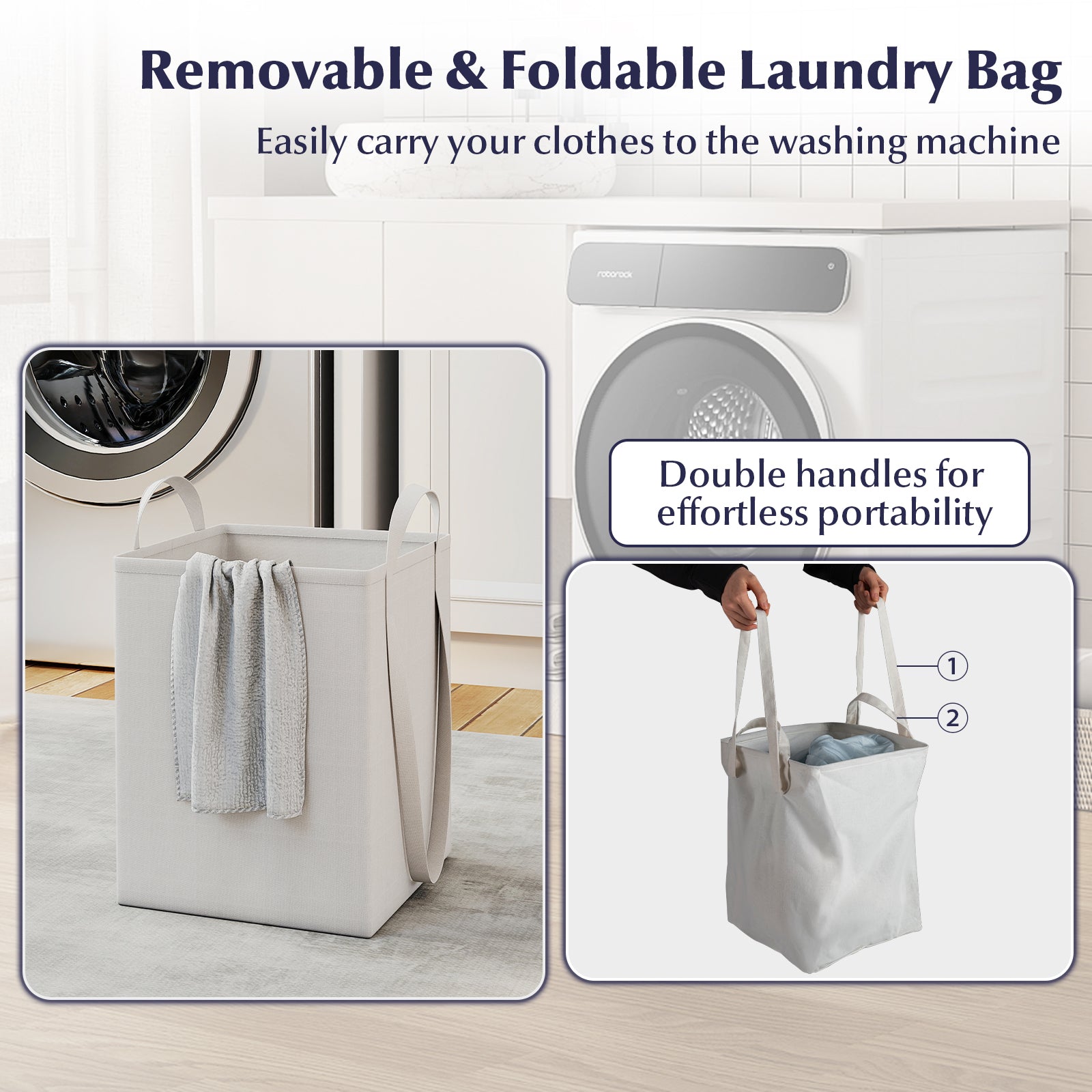 Laundry Hamper Cabinet With Drawer, Tilt-Out Design, White Laundry Baskets at Gallery Canada