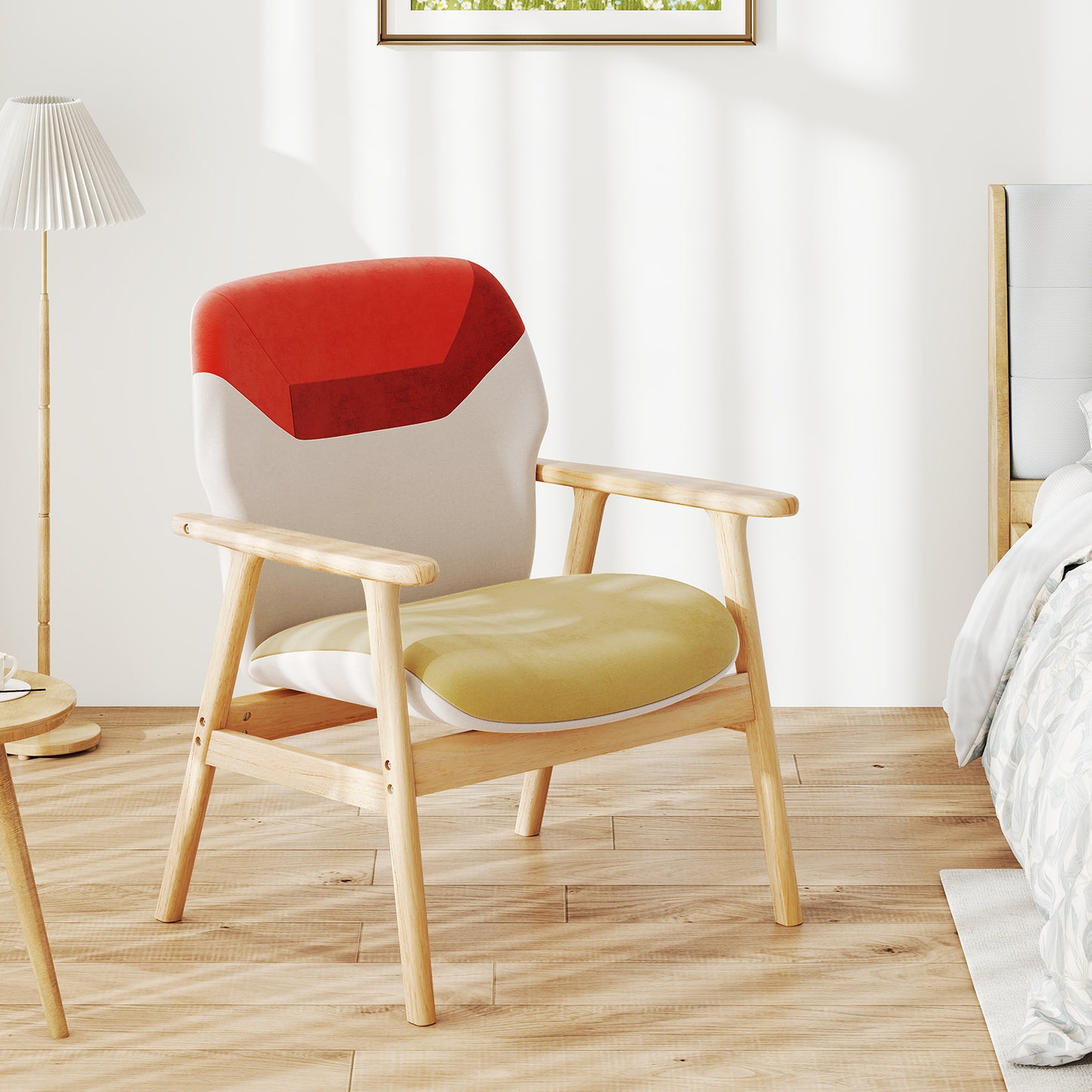 Modern Accent Chair Upholstered Side Armchair with Spacious Backrest Accent Chairs at Gallery Canada