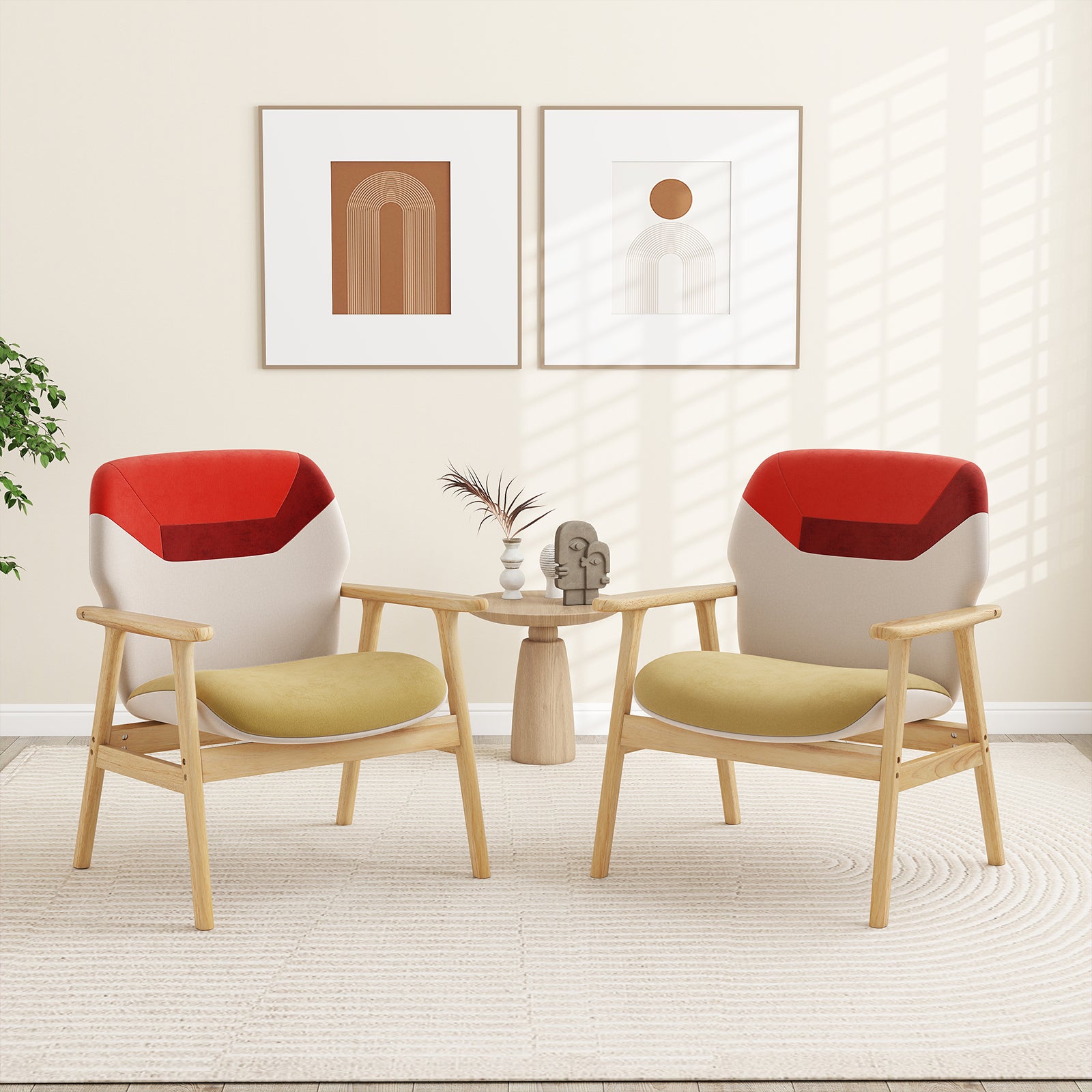 Modern Accent Chair Upholstered Side Armchair with Spacious Backrest Accent Chairs at Gallery Canada