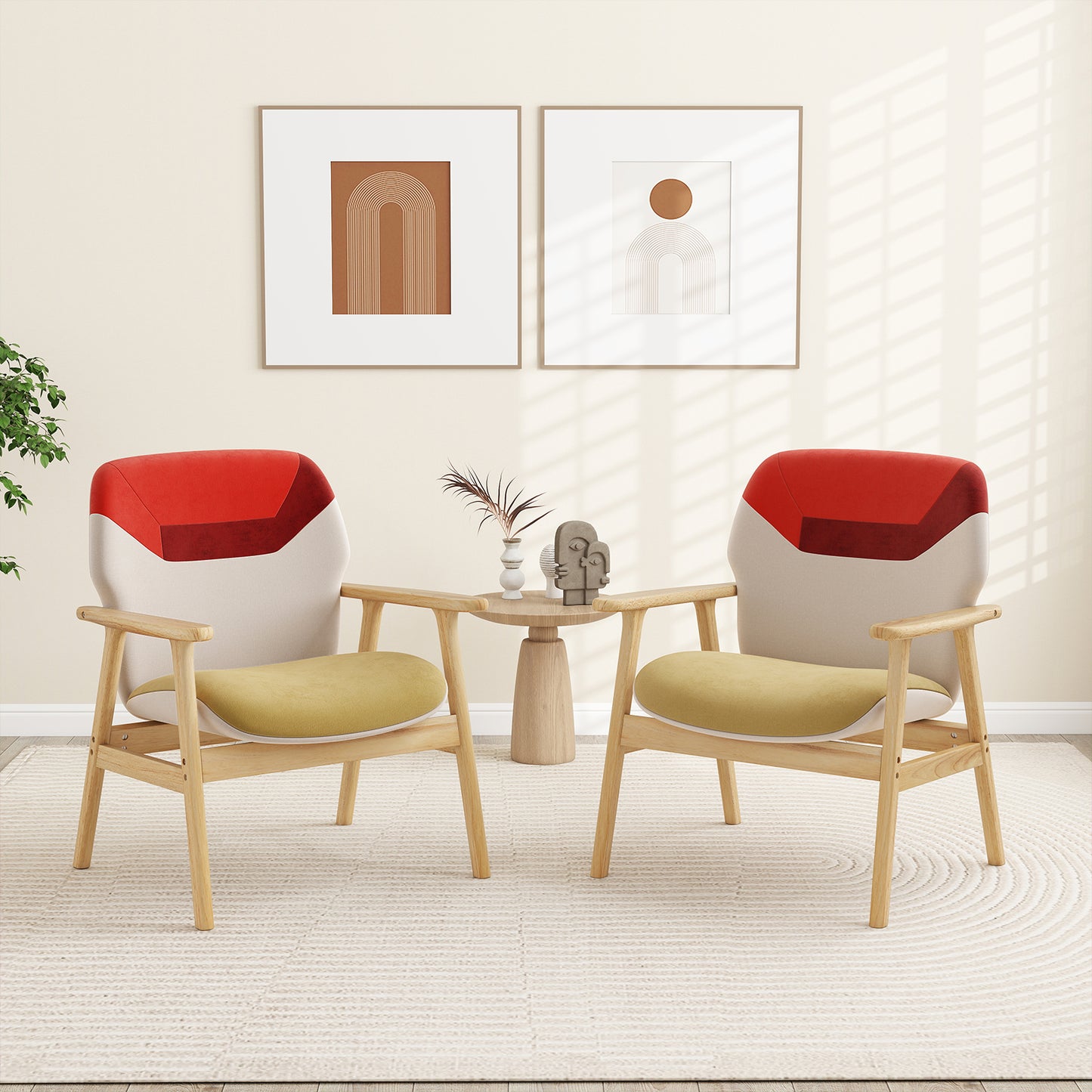 Modern Accent Chair Upholstered Side Armchair with Spacious Backrest Accent Chairs at Gallery Canada