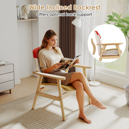 Modern Accent Chair Upholstered Side Armchair with Spacious Backrest Accent Chairs at Gallery Canada