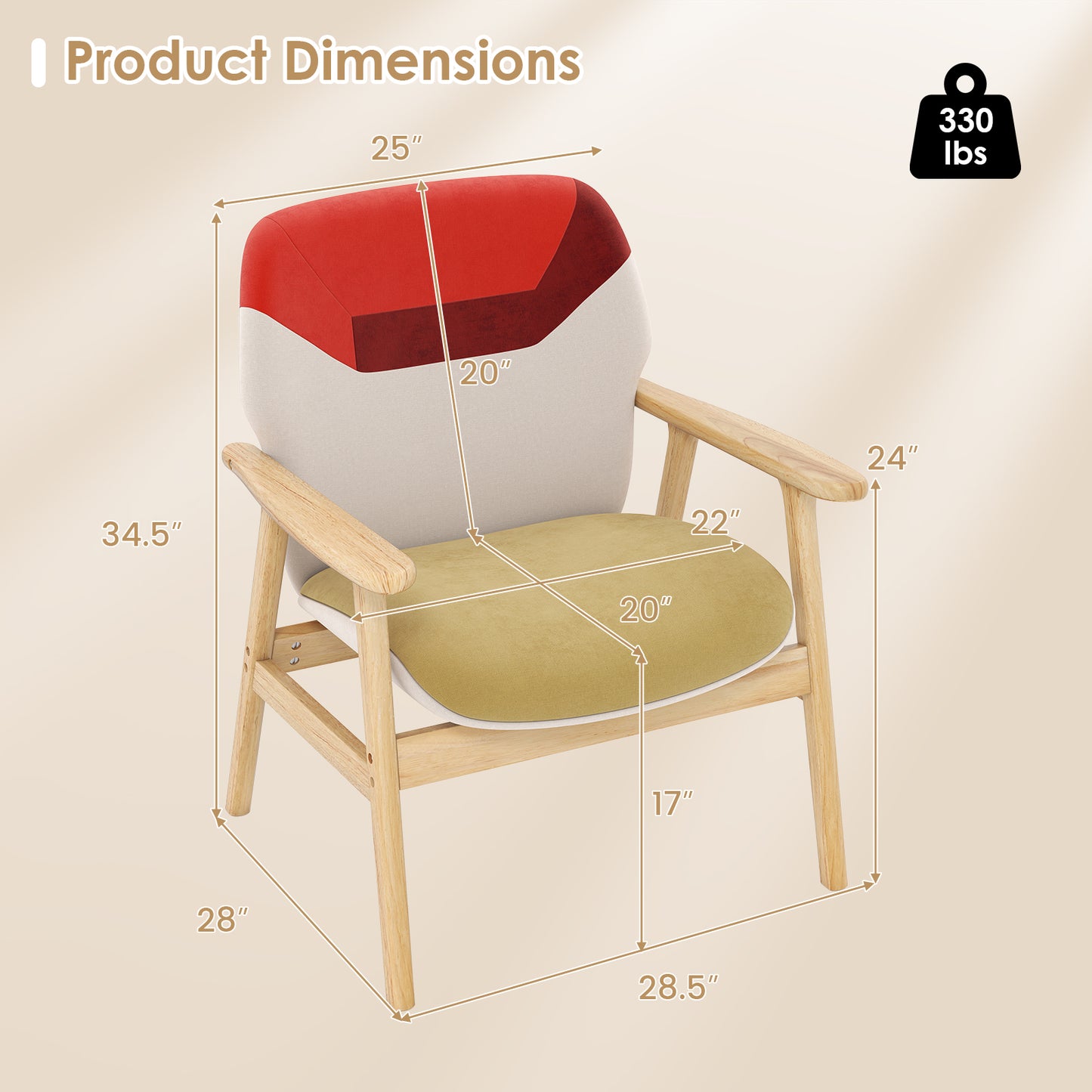 Modern Accent Chair Upholstered Side Armchair with Spacious Backrest Accent Chairs at Gallery Canada