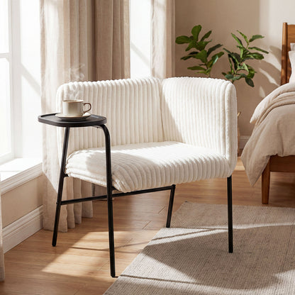 Accent Chair with Tray Table, Metal Frame, Beige Accent Chairs at Gallery Canada
