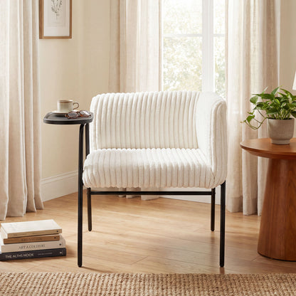 Accent Chair with Tray Table, Metal Frame, Beige Accent Chairs at Gallery Canada